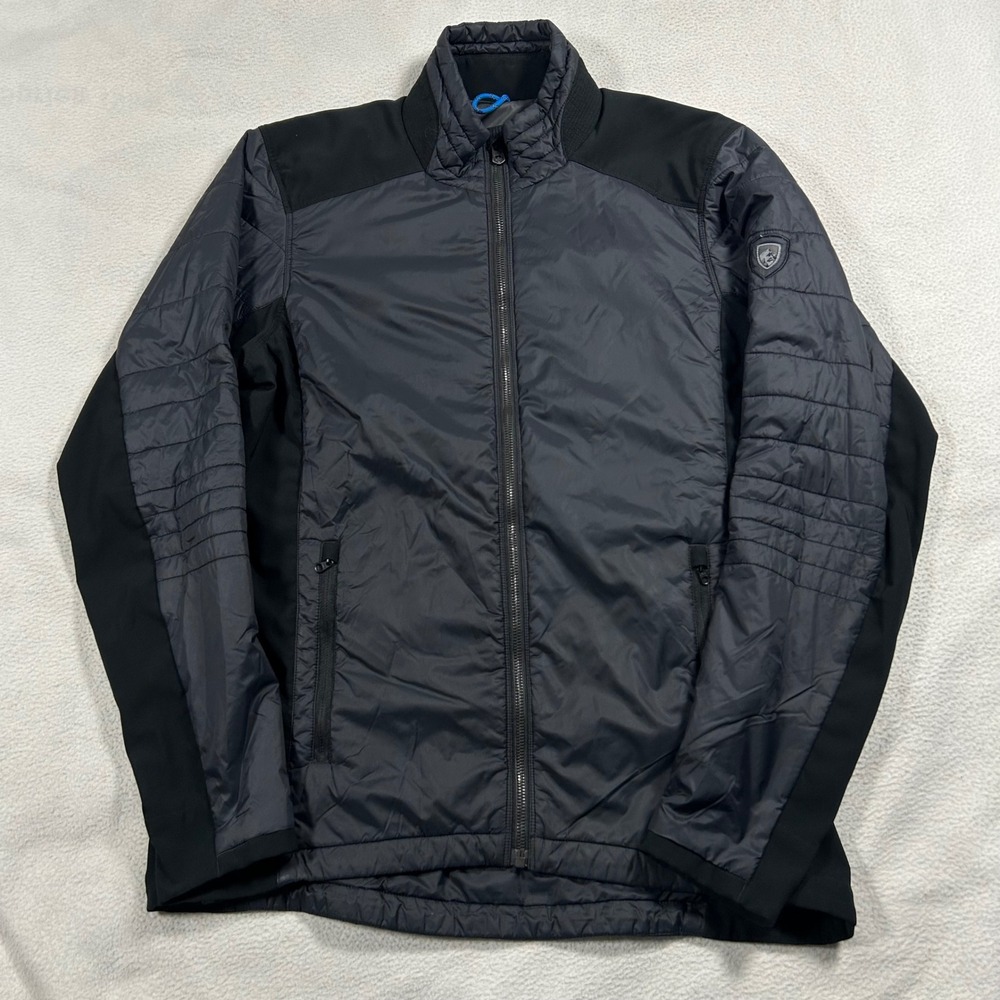 Kuhl Projekt Jacket Mens Medium Black Charcoal Hybrid Quilted Insulated‎ 1136